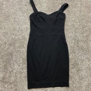 Diane von Furstenberg Dress Women's 10 Black Sweetheart Bodycon Cocktail Silk Li